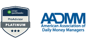 QuickBooks ProAdvisor and AADMM logos displayed.